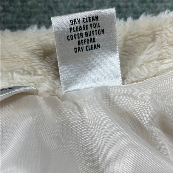 Laura Ashley Cream Faux-Fur Teddy Jacket with Decorative Brooch - Picture 11 of 11